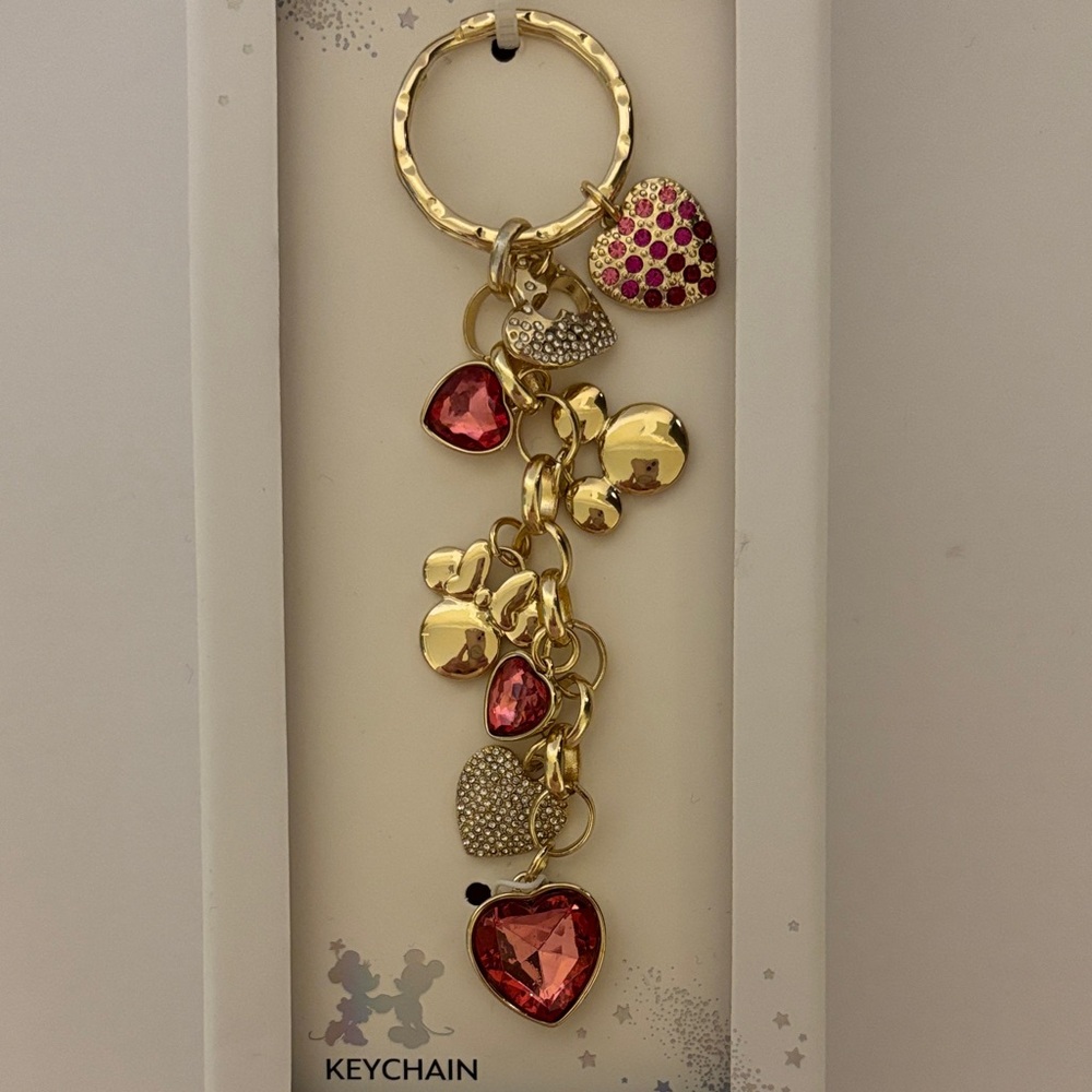 ☀️Disney Mickey & Minnie Mouse bag charm with hearts - Picture 2 of 3